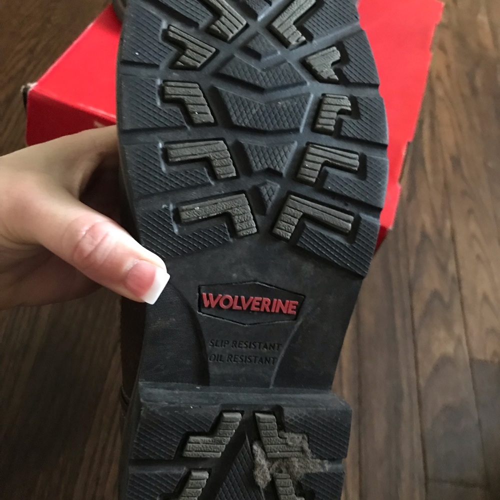 Wolverine brand steel toe work boots